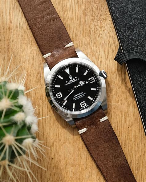 rolex explorer 214270 on leather strap|Rolex explorer price.